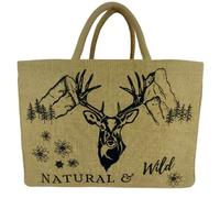 Domelo große Jute Einkaufskorb, Vegane Einkaufstasche nachhaltige Handtasche/ Shopper