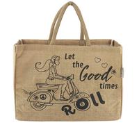 Domelo große Jute Einkaufskorb, Vegane Einkaufstasche nachhaltige Handtasche/ Shopper