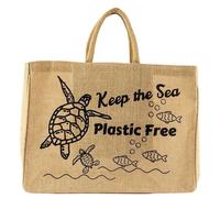 Domelo große Jute Einkaufskorb, Vegane Einkaufstasche nachhaltige Handtasche/ Shopper