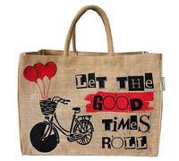 Domelo große Jute Einkaufskorb, Vegane Einkaufstasche nachhaltige Handtasche/ Shopper