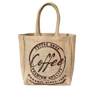 Domelo Jute Handtasche kleine Jutetasche vegane Einkaufskorb mini Tragetasche