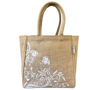 Domelo Jute Handtasche kleine Jutetasche vegane Einkaufskorb mini Tragetasche
