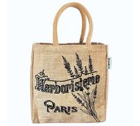 Domelo Jute Handtasche kleine Jutetasche vegane Einkaufskorb mini Tragetasche