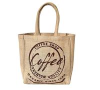 Domelo Jute Handtasche kleine Jutetasche vegane Einkaufskorb mini Tragetasche