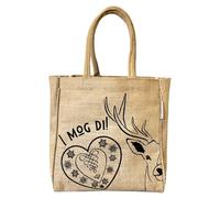 Domelo Jute Handtasche kleine Jutetasche vegane Einkaufskorb mini Tragetasche