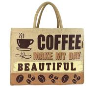 Domelo große Jute Einkaufskorb, Vegane Einkaufstasche nachhaltige Handtasche/ Shopper
