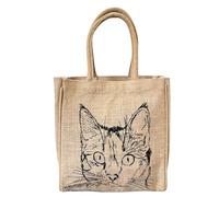 Domelo kleine Jutetasche vegane Handtasche Mini Tragetasche in Naturfarbe