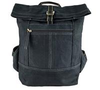 Domelo Rucksack. Dunkelblaue wasserabweisende Unisex Backpack, gewachste Canvas Ranzen