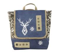 Domelo Trachten Rucksack/ Umhängetasche für Mädchen. Backpack aus recycelter Jeans/Canvas Reh-Motiv