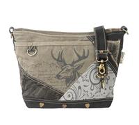 Domelo Trachtentasche. Große Canvas Umhängetasche mit Hirschmotiv