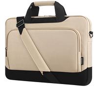 DOMISO 13.5-14 Zoll Laptop Schutzhülle Aktentasche mit Schultergurt Tragbare Tragetasche Kompatibel mit MSI Prestige 14/ASUS Chromebook/Dell Latitude/HP ProBook/MacBook/Acer Swift 3,Beige