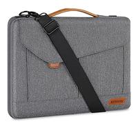 DOMISO 15-15.6 Zoll Laptop Tasche Wasserdicht Aktentasche Umhängetasche für ThinkPad L580/16 MacBook Pro/IdeaPad 320/Dell XPS 15/HP Envy x360/ASUS ROG Zephyrus/Acer Chromebook,Grau