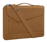 DOMISO 15-15.6 Zoll Laptop Tasche Wasserdicht Aktentasche Umhängetasche für ThinkPad L580/16 MacBook Pro/IdeaPad 320/Dell XPS 15/HP Envy x360/ASUS ROG Zephyrus/Acer Chromebook,Braun