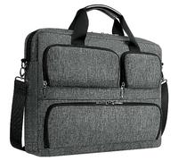 DOMISO 15-15.6 Zoll Laptoptasche Wasserdicht, Business Aktentasche mit Schulterriemen, Tragbare Computertasche für ThinkPad/Asus/HP ProBook/Acer/Dell ，Dunkles Grau