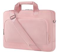 DOMISO 17-17.3 Zoll Laptop Schutzhülle Geschäfts Aktentasche Laptop Umhängetasche Kompatibel mit 17" Laptops/17.3" HP Pavilion 17/MSI GS73VR Stealth Pro/Dell Inspiron 17/Acer/ASUS,Rosa