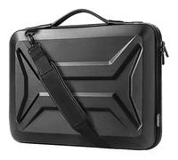 DOMISO Laptop-Hartschalen-Schutzhülle mit Gurt, wasserdicht, stoßfest, Hartschale, schützende Laptoptasche für die meisten 17-17,3 Zoll Laptops/Dell XPS 17/HP Envy 17, Schwarz