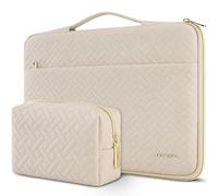 DOMISO Laptoptasche 15.6 Zoll Laptophülle Laptop Tasche Hülle | Wasserdicht Stoßfestes Laptop Schutzhülle Case für 15-15,6" Lenovo Thinkpad Ideapad HP Dell Acer ASUS Notebook,Beige