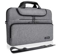 DOMISO Laptoptasche 17 Zoll Wasserdicht Laptop Tasche Aktentasche Herren Schultertasche Notebooktasche Business für 17-17.3" Notebooks/Dell/Lenovo/Acer/HP/MSI/ASUS, Dunkelgrau＋Schwarz