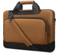 DOMISO Laptoptasche 17 Zoll, Wasserdichte Business Schultertasche mit Großer Kapazität, Kompatibel mit 17-17.3 Zoll Dell/Lenovo/Acer/HP/MSI/ASUS Laptops, Braun
