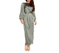 domorebest Dubai Abaya für Damen - Muslimische Kleidung Robe Bandage Satin Kaftan Kleid islamisch Ramadan Eid Arabische Kleider
