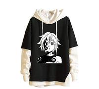 domorebest The Seven Deadly Sins Meliodas Hoodie Dragon's Sin of Wrath Pullover Hoodie Unisex Fake Zweiteilige Näh-Sweatshirts