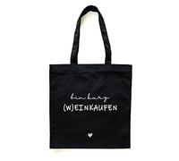 Donari® Baumwolltasche Schwarz mit Spruch - Jutebeutel Einkaufen - Stoffbeutel für Lebensmittel aus 100% Baumwolle - Stofftasche nachhaltig Bedruckt für den Einkauf (Einkaufen)