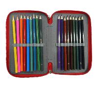 DONAU Schüleretui Motiv Kart gefüllt.