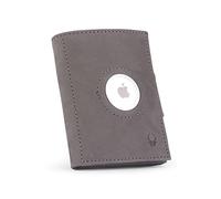 DONBOLSO Geldbörse Herren mit AirTag Hülle Wallet Air - 9x7 cm Leder Slim Wallet mit Münzfach und RFID-Schutz und Kartenfächern, Kompakte Größe - Vintage Grau