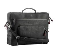 DONBOLSO Laptoptasche San Francisco 15,6 Zoll Leder I Umhängetasche für Laptop I Aktentasche für Notebook I Tasche für Damen und Herren I Vintage Schwarz