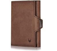 DONBOLSO NextGen Slim Leder Portemonnaie Herren mit Münzfach und RFID Schutz - Portmonee Herren Slim für Karten und Bargeld - Kompakte Geldbörse, Kartenhülle - Braun Vintage, 9 x 7,1 x 2 cm