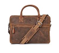 DONBOLSO Notebooktasche Marseille 13,3 Zoll Leder I Umhängetasche für Laptop I Aktentasche für Notebook I Tasche für Damen und Herren (Braun)