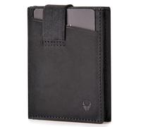 DONBOLSO Wallet II Geldbörse Herren - Leder Slim Wallet mit Münzfach - Kartenetui für bis zu 13 Karten - Minimalistische Mini Geldbörse mit RFID-Schutz - Vintage Schwarz