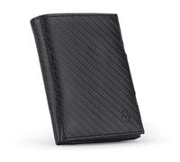 DONBOLSO Wallet NextGen Leder - Slim Wallet mit Münzfach - Geldbeutel mit RFID Schutz - Kartenetui bis 11 Karten - Mini Portemonnaie für Herren und Damen - Geldbörse - Carbon