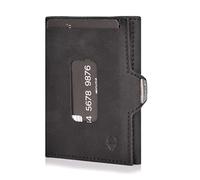 DONBOLSO Wallet XS Kartenetui Herren - EC-Karten- & Slim Wallet mit RFID-Schutz - Leder Geldbörse für Herren & Damen - Mini Portemonnaie (Schwarz Vintage, ohne Münzfach)