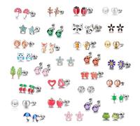 Donboly 30 Paar Ohrstecker Gold Sliver Set, Ohrstecker Silber 925 Damen, teenager mädchen geschenke, Hypoallergenität ohrringe rosegold (4)