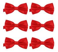 DonDon 6er Set Herren Fliege 12 x 6 cm gebunden und längenverstellbar
