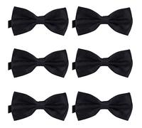 DonDon 6er Set Herren Fliege 12 x 6 cm gebunden und längenverstellbar