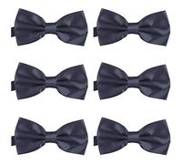 DonDon 6er Set Herren Fliege 12 x 6 cm gebunden und längenverstellbar grau