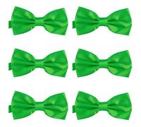 DonDon 6er Set Herren Fliege 12 x 6 cm gebunden und längenverstellbar grün