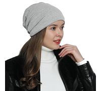 DonDon Atmungsaktive Mütze Beanie mit super flauschigem Innenfutter Feinstrick hellgrau