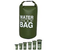DonDon Dry Bag wasserdichte Tasche 2l, 5l, 10l, 15l, 20l, 30l Pack-Sack Beutel mit Schultergurt - Oliv 2 Liter