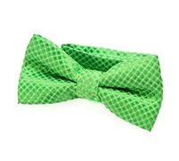 DonDon Edle Kinder Jungen Fliege gebunden und längenverstellbar 9 x 4,5 cm hellgrün glänzend mit silbernen Punkten