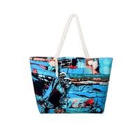 DonDon Strandtasche mit Reißverschluss, Große Strandtasche XXL, Shopper Tasche Damen - Praktische Beach bag Umhängetasche Damen Badetasche für Strand und Meer - Abstract Art