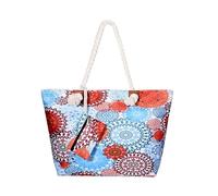 DonDon Strandtasche mit Reißverschluss, Große Strandtasche XXL, Shopper Tasche Damen - Praktische Beach bag Umhängetasche Damen Badetasche für Strand und Meer - Retro Chic