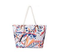 DonDon Strandtasche mit Reißverschluss, Große Strandtasche XXL, Shopper Tasche Damen - Praktische Beach bag Umhängetasche Damen Badetasche für Strand und Meer - Moderne Kunst