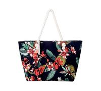 DonDon Strandtasche mit Reißverschluss, Große Strandtasche XXL, Shopper Tasche Damen - Praktische Beach bag Umhängetasche Damen Badetasche für Strand und Meer - Karibik Lifestyle