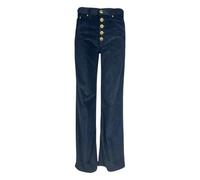Dondup - Wide-Leg Velvet Pants With Jewel-Button Closure - Größe 28 - blau