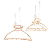 DONFAMDS 2 Stück pack Perlen Haarklammern mit Quaste 7,5cm Metall Haarspangen Glatte Oberfläche Leichte Haarklammern für Mädchen und Damen zum Schnellen Styling
