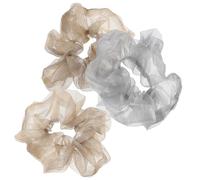 DONFAMDS 3 Stück pack Glitzernde Durchsichtige Haargummis aus Tüll und Gummiband Elastisch und Bequem Vintage Stil für Damen als Elegantes Haaraccessoire