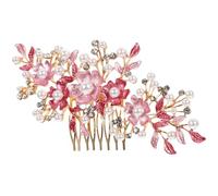 DONFAMDS Haarkamm mit Perlen und Blumenmotiv Seitlicher Kamm für Brauthaarschmuck 6.1 Zoll Haarschmuck für Hochzeit und Festliche Events Haarnadel für Damen